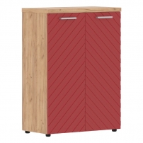 Torr LUX TLMC 85.1 Дуб Бофорд Красный Шкаф с глухими средними дверьми и топом