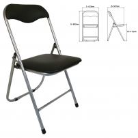РС04 кожзам Черный Стул складной для дома и офиса