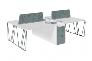 ART903.U604 Композиция 2 двойных бенча с ажурной ногой и тумбами