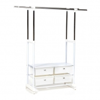 NY-3297 металл, 76-130*43*109-165см, хром/белый Вешалка