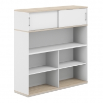AG.252.330.672.WH AG.252.330.672.WH Стеллаж-комбо 1-стор. 1438 с антресолью, с экраном ЛДСП