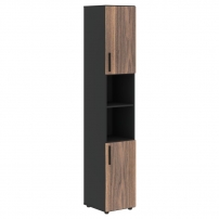 VELION VENEER VRHCS 40.4 R Американский орех Яшма черная Шкаф-колонка с глухими малыми дверьми (правый)