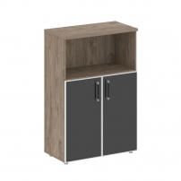 SHIFT SK.ST-2.2R black Тиквуд Темный/Антрацит Шкаф средний широкий стеклянные дверцы