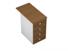 Profiquadro КВ 224 Орех ногаро/белый премиум Profiquadro КВ 224 Орех ногаро/белый премиум Тумба приставная 4-х ящичная с центральным замком