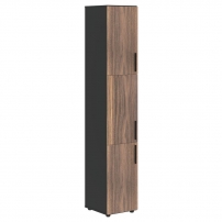 VELION VENEER VRHCS 40.8 L Американский орех Яшма черная Шкаф-колонка с 3 глухими малыми дверьми (левый)
