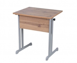 прямые углы (рост 3-7) Клен Танзау/Металл Серый Парта одноместная