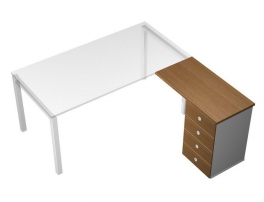 Profiquadro КВ 252 Орех ногаро/белый премиум Profiquadro КВ 252 Орех ногаро/белый премиум Брифинг-приставка с тумбой и центральным замком