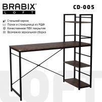 BRABIX LOFT CD-005 Мореный дуб Стол на металлокаркасе