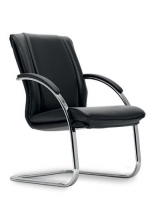 Эгейн D40 Черное Кресло со средней спинкой на полозьях