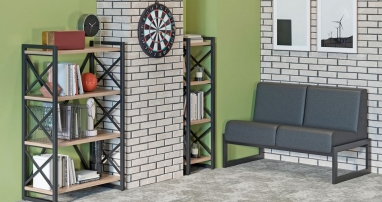 LOFT 04 Металл черный Дуб Аттик LOFT 04 Металл черный Дуб Аттик Комплект офисной мебели