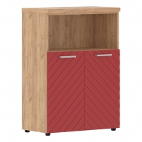 Torr LUX TLMC 85.3 Дуб Бофорд Красный Шкаф с глухими малыми дверьми и топом