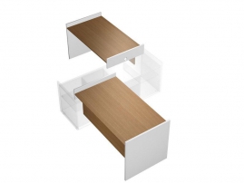 Profiquadro КВ 1500 БН Орех ногаро/белый премиум Profiquadro КВ 1500 БН Орех ногаро/белый премиум Рабочая станция без тумб правая