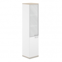 AG.209.WH.AR.WH.GALM.L AG.209.WH.AR.WH.GALM.L Шкаф 5 ур. 400х400х1833 со стеклом матовым в раме цвет алюминий
