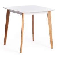 Claire квадратный дерево гевея, МДФ, 80 x 80 x 75см , White (Белый) / Natural (натуральный) Claire квадратный дерево гевея, МДФ, 80 x 80 x 75см , White (Белый) / Natural (натуральный) Стол обеденный