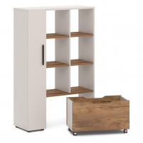 T-761 левый Lavana Таксония темная-бежевый песок T-761 левый Lavana Таксония темная-бежевый песок Стеллаж комбинированный с выкатным ящиком к рабочему месту