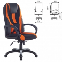 BRABIX PREMIUM Rapid GM-102 Черный-оранжевый Кресло игровое