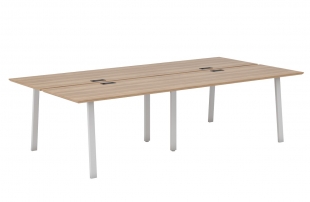 ECO144/А/60х30/WHT/ANT.U003 Рабочая станция на 4 места. А-образные опоры 60х30