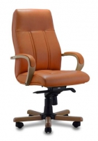 Босс D100 Оранжевое Кресло с высокой спинкой на крестовине