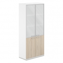 AG.210.WH.WH.AR.GALM AG.210.WH.WH.AR.GALM Шкаф 5 ур. 800х400х1833 со стеклом матовым в раме цвет алюминий