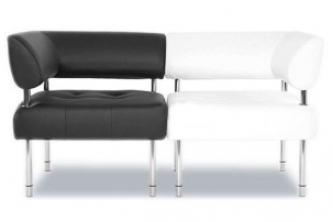 Сантьяго 02 Черный/Белый (экокожа) Сантьяго 02 Черный/Белый (экокожа) Диван двухместный