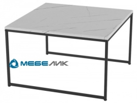 Овер  Белый мрамор / Черный Стол журнальный