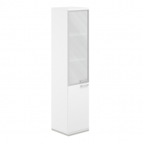 AG.209.WH.WH.WH.GALM.L AG.209.WH.WH.WH.GALM.L Шкаф 5 ур. 400х400х1833 со стеклом матовым в раме цвет алюминий