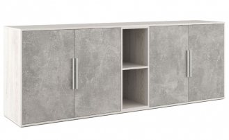 B-TONE BTN36153031 Сосна Бетон светлый Шкаф низкий 4 створки, с нишей