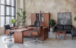 LAGO №07 Итальянский орех Черный Комплект мебели для кабинета руководителя