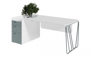 ART901L.U604 Композиция стол с ажурной ногой и левой тумбой