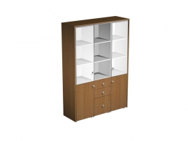 Profiquadro КВ 350 БН Орех ногаро/белый премиум Шкаф комбинированный