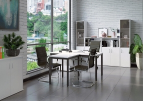 SLIM SYSTEM РМ2 Белый-Антрацит SLIM SYSTEM РМ2 Белый-Антрацит Рабочее место для руководителя