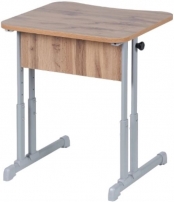эргономичная (рост 6) Клен Танзау/Металл Серый Парта одноместная