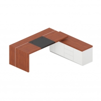 AN-200.1 R Орех тангенциальный/белый Стол руководителя