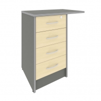 Riva А.ТП-4.3F-S Клен/металлик Тумба приставная с фолдингом