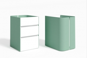 HM183892.W Тумба белая с зеленым фетром