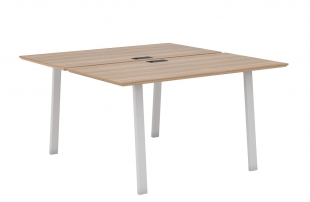 ECO142/А/60х30/WHT/ANT.U003 Рабочая станция на 2 места. А-образные опоры 60х30