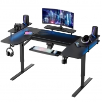 Eureka U-71 Стол для компьютера (для геймеров) U-образной формы с электрической регулировкой по высоте и трансформируемыми полками