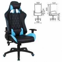 BRABIX GT Master GM-110 Черный-голубой Кресло компьютерное BRABIX