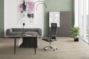 Atlas №05 Бренсон Трюфель Серый камень Антрацит Комплект мебели для кабинета руководителя