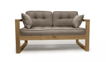 двухместный DEmoku Д-2 бежевый-холодный серый Диван