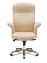 Виктория D100 Бежевое Кресло с высокой спинкой на крестовине