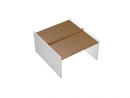 Profiquadro КВ 1405 БН Орех ногаро/белый премиум Profiquadro КВ 1405 БН Орех ногаро/белый премиум Рабочая станция на опорах ДСП (2х140)