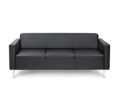 ЕВРО 3Д EUROLINE-9100 Черный Трехместный диван