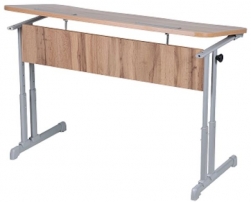 эргономичный с углом наклона и пеналами (рост 3-7) Клен Танзау/Металл Серый Парта двухместная