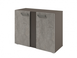 D-75 Бетон Чефалу/Трюфель Стеллаж низкий широкий с планкой