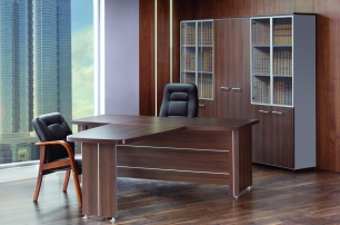 Belfast №2 Дуб темный/Серый Belfast №2 Дуб темный/Серый Набор мебели для кабинета руководителя