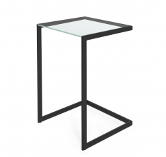 TOWER black base clear glass Стол кофейный