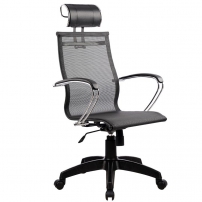 SkyLine S-2 (K,Pl) с подголовником Черный Кресло руководителя