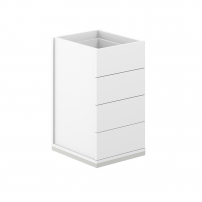 AG.281.WH.WH.WH AG.281.WH.WH.WH Тумба приставная 400х600х725 4 ящ. ЛДСП, с замком, без топа