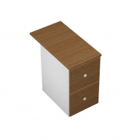 Profiquadro КВ 246 Орех ногаро/белый премиум Profiquadro КВ 246 Орех ногаро/белый премиум Тумба приставная М с 2-мя файловыми ящиками и замком